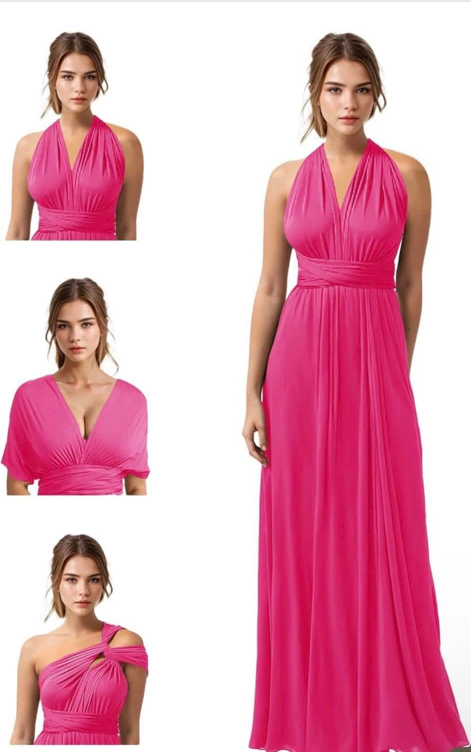 Bridesmaid Dresses Multiway Convertible - Long Bridesmaid Dresses Chiffon Pleat 2026