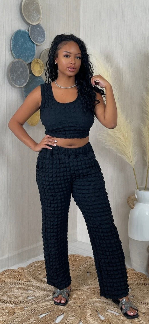 BUBBLE TANK TOP & PANTS SET