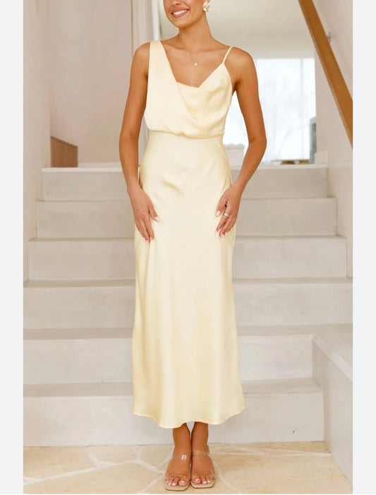 COWL NECK MIDI DRESS