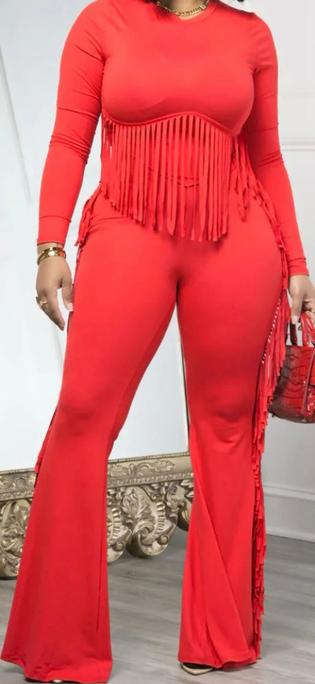 FRINGE TOP & PANTS SET