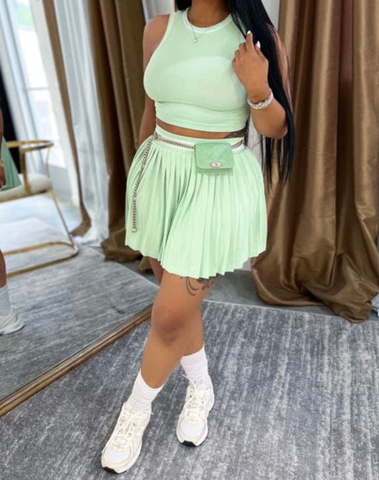 TANK CROP TOP AND TENNIS SKORT SET