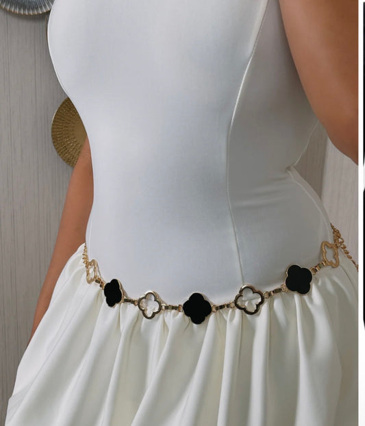 QUATREFOIL ACETATE BELT