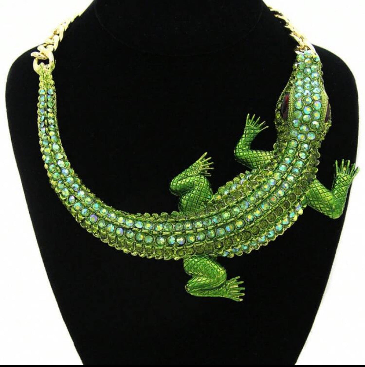 Halloween Exaggerated Large Crocodile Necklace Animal Design Party Jewelry Gift