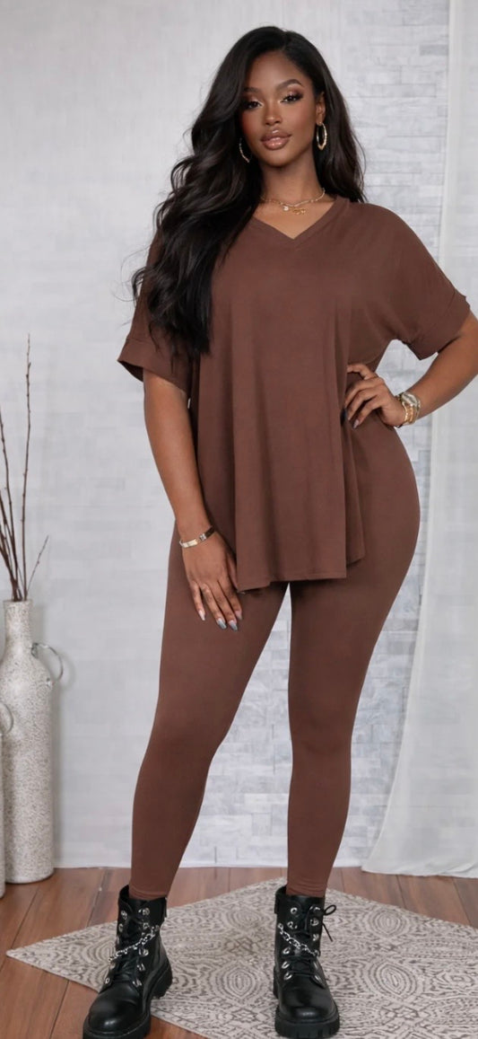 BRUSHED DIY TOP & LEGGINGS SET