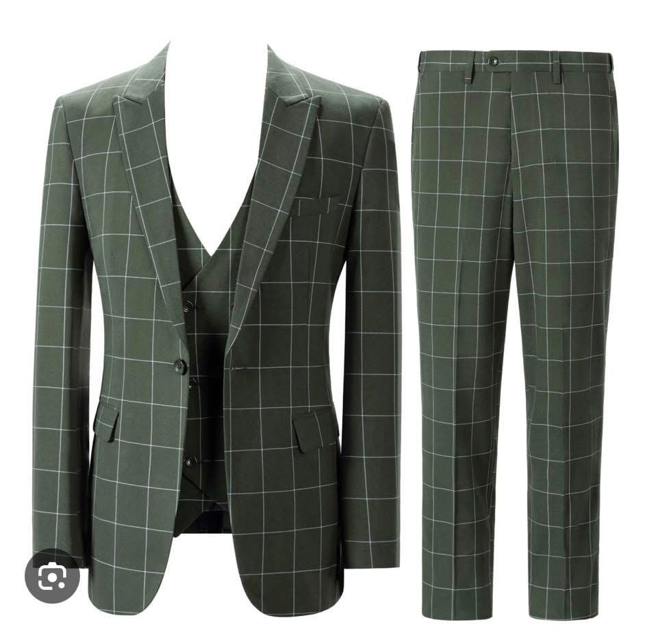 PLAID 3 PIECE SUIT