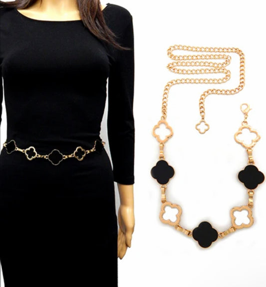 QUATREFOIL ACETATE BELT