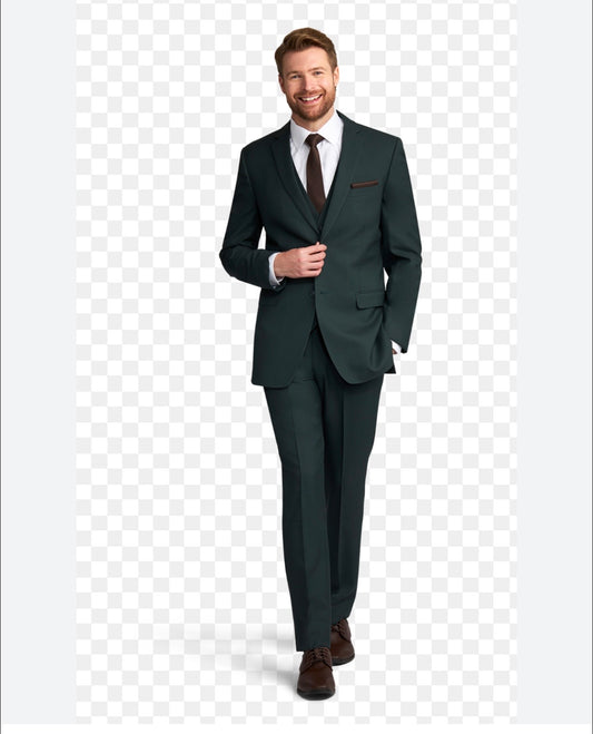 2 PIECE OLIVE DUIT W/ TIE