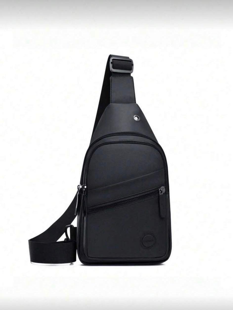 1 Pc Casual Solid Color Waist Bag Zipper Multiple Pockets Adjustable Strap Crossbody Bag Lightweight Chest Pocket Coin Wallet With Earphone Hole For Daily/Outing/Exercise/Sprots