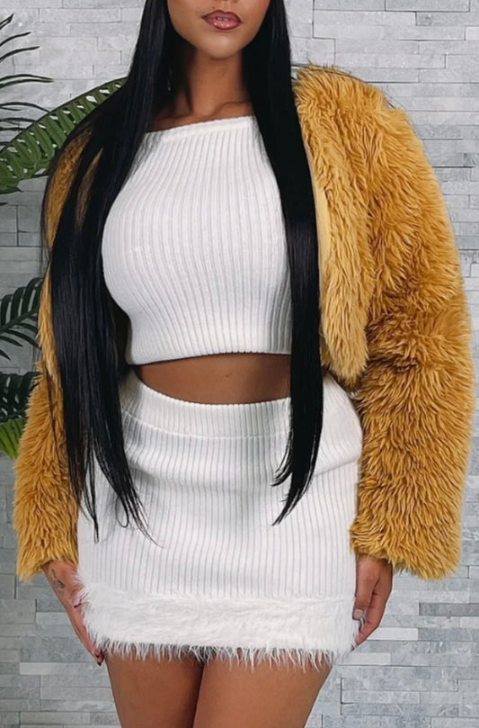 FUR CROP JACKET