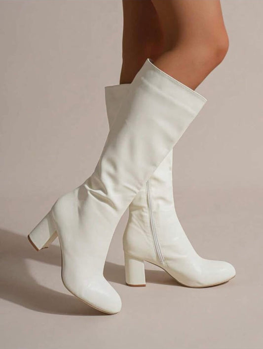 WHITE LONG BOOTS