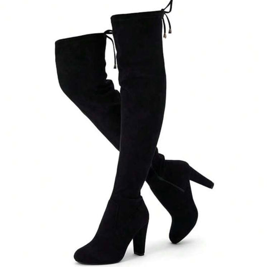 SIEDE THIGH BOOTS THICKER HEEL