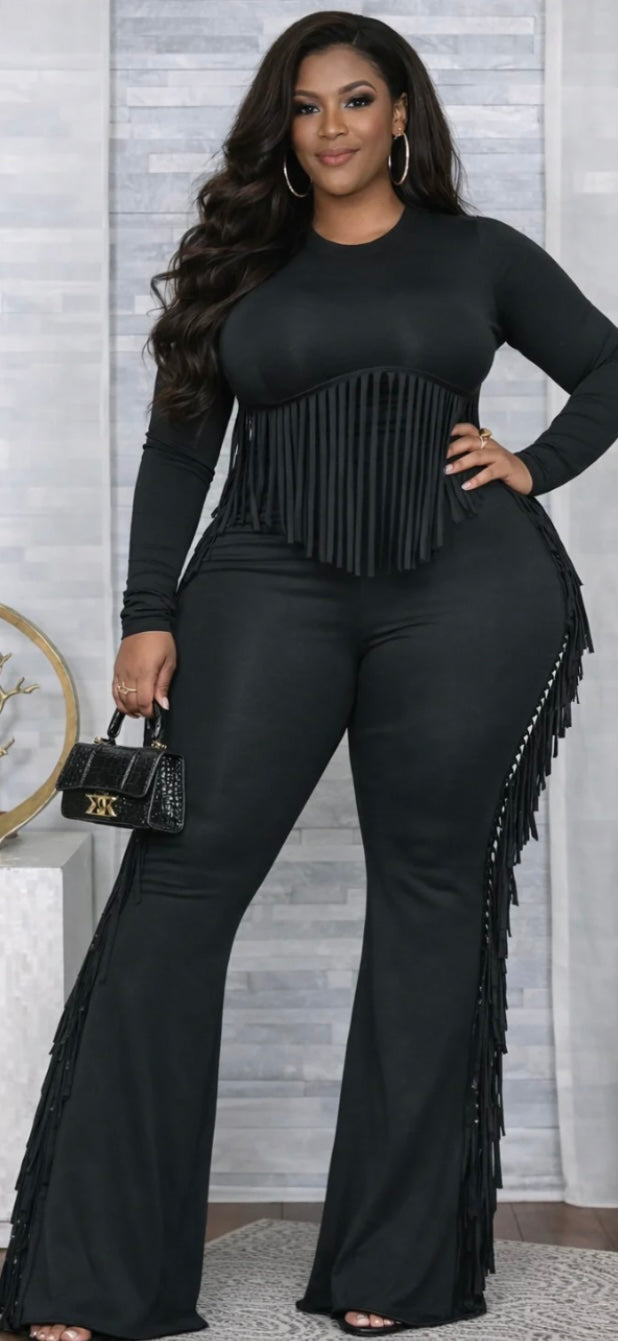 FRINGE TOP & PANTS SET