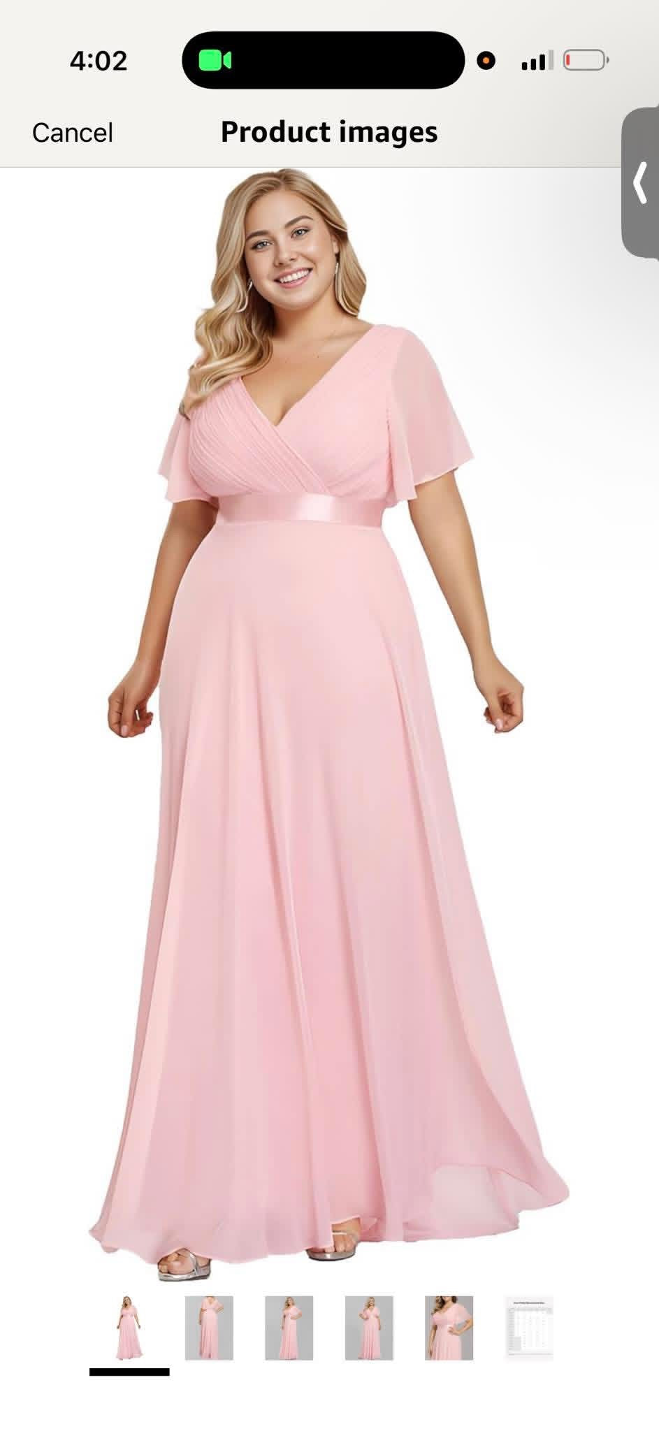 Ever-Pretty Women's Chiffon Formal Evening Dresses for Curvy Women V-Neck Plus Size Floor Length Bridesmaid Dress